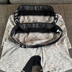American Eagle Outfitters Black and Gray Boxer Briefs